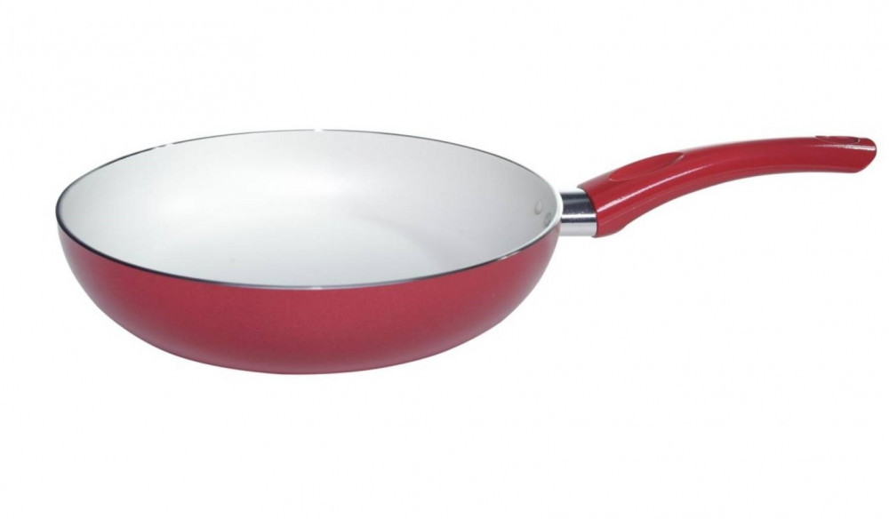 Алюминиевая сковорода с антипригарным покрытием, 28 см, красный